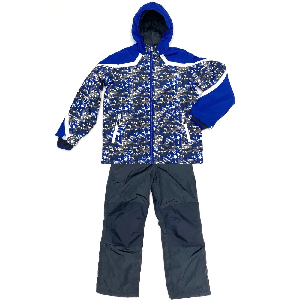 Lands End Youth Boys Winter Jacket & Snow Bib Bundle